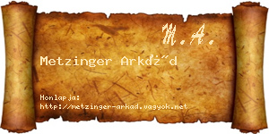 Metzinger Arkád névjegykártya